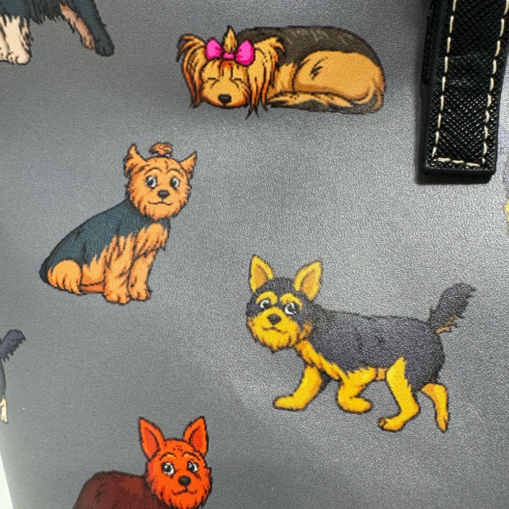 Lerue L Yorkie Terrier Handbag Tote Cute Dogs Lined Grat With Purse And Wallet - Picture 14 of 14